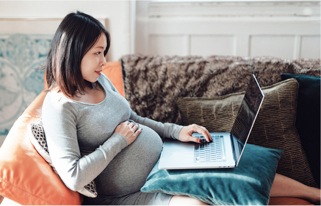 Pregnant and a laptop